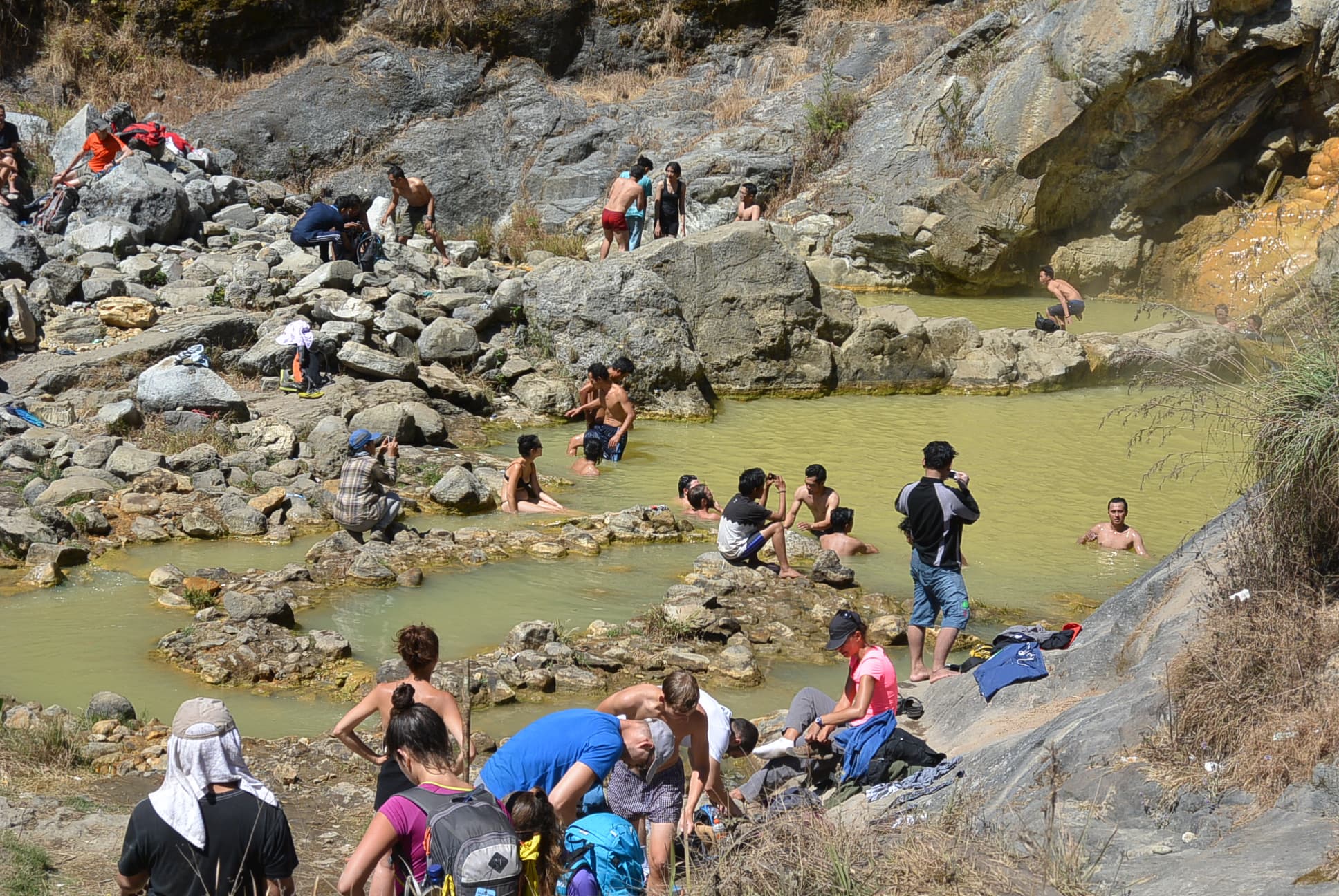 Baden in den Hot Springs